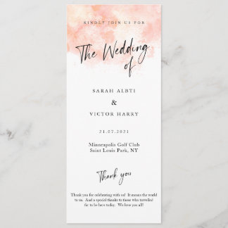 Elegant Blush Pink Wedding Program Programme