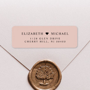 Elegant Blush Pink Wedding Return Address
