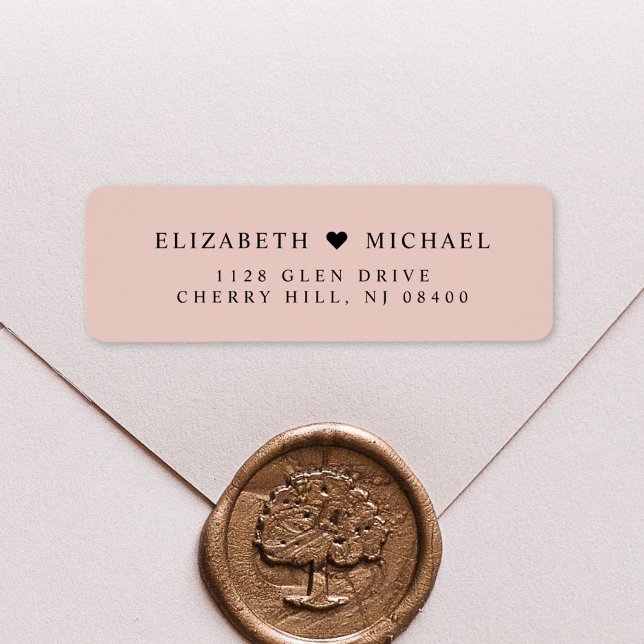 Elegant Blush Pink Wedding Return Address (Creator Uploaded)