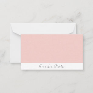 Elegant Blush Pink White Calligraphy Modern Trendy Card