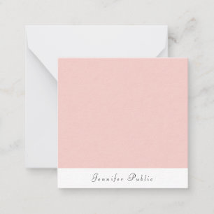 Elegant Blush Pink White Handwritten Modern Card