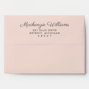 Elegant Blush Pink with Black Wedding Envelope