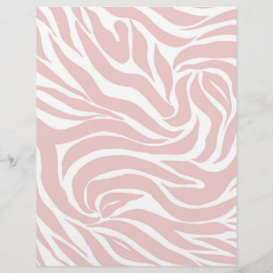 Elegant Blush Pink Zebra White Animal Print Custom Letterhead