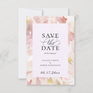Elegant Blush Plum Floral Save the Date Announcement