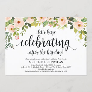 Elegant Blush Post Wedding Brunch Invitation Card