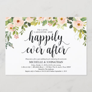 Elegant Blush Post Wedding Brunch Invitation Card
