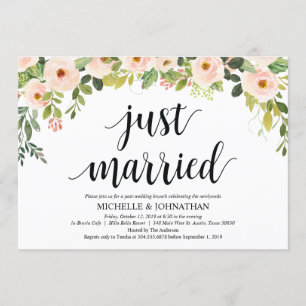 Elegant Blush Post Wedding Brunch Invitation Card