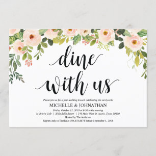 Elegant Blush Post Wedding Brunch Invitation Card