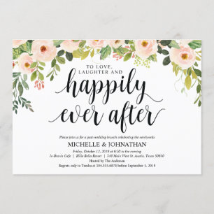 Elegant Blush Post Wedding Brunch Invitation Card