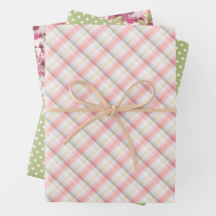 Elegant Blush Rose Coral Pink Watercolor Floral Wrapping Paper Sheet