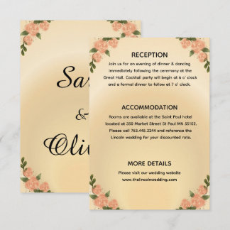 Elegant Blush Rose Floral Enclosure Card