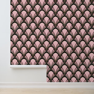 Elegant blush rose tiled pattern wallpaper