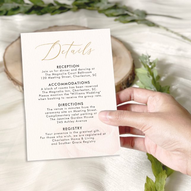 Elegant Blush Rose Wedding Details Enclosure Card (Creator Uploaded)