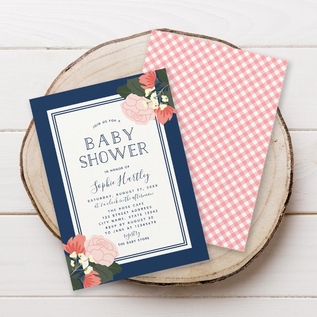 Elegant Blush Roses Floral Baby Shower Invitation (Creator Uploaded)