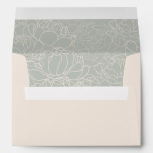 Elegant Blush & Sage Green Wedding 5x7 Invitation Envelope