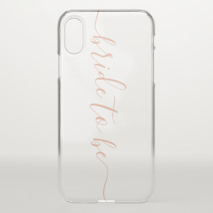 Elegant Blush Script Calligraphy Bride to Be Clear iPhone X Case