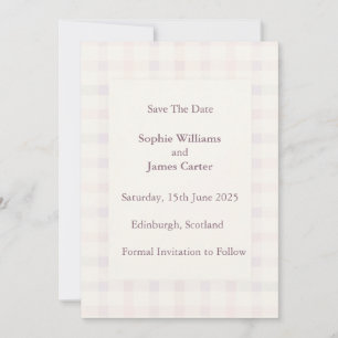 Elegant Blush Script Save the Date Card   Minimali
