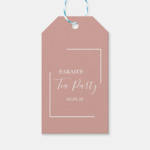 Elegant Blush Tea Party Birthday Gift Tags