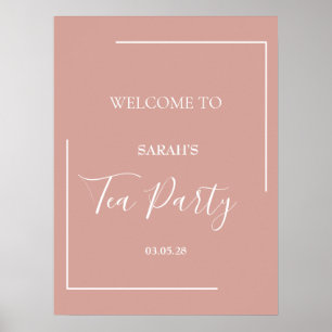 Elegant Blush Tea Party Birthday Poster