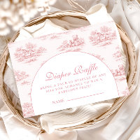Elegant Blush Toile Baby Shower Diapper Raffle
