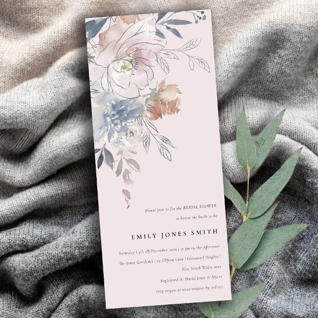 Elegant Blush Watercolor Floral Bridal Shower Invitation (Creator Uploaded)