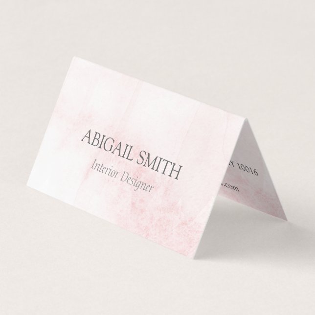 Elegant Blush Watercolor Folded Business Card (Front)