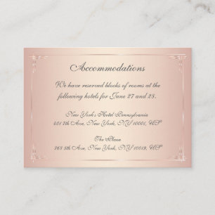 Elegant Blush Wedding Accommodation Cards