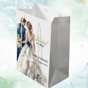 Elegant Blush Wedding Bridal Shower Medium Gift Bag