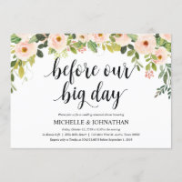 Elegant Blush Wedding Rehearsal Dinner Invites