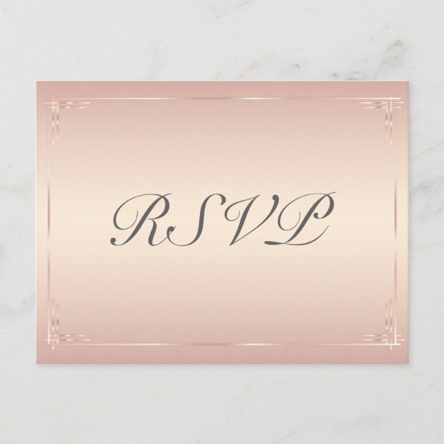 Elegant Blush Wedding RSVP Postcards (Front)