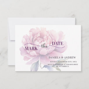 Elegant Blushing Bloom Romantic Pink Peony Wedding Save The Date