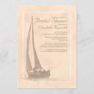 Elegant Boats Bridal Shower Invitations