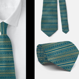 Elegant Bohemian Boho Abstract Teal Neck Tie