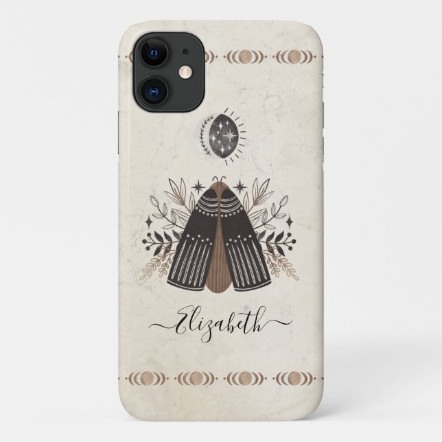 Elegant Bohemian Butterfly Moth Case-Mate iPhone Case (Back)
