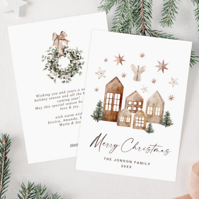 Elegant Bohemian Christmas Composition Greeting Holiday Card (Creator Uploaded)