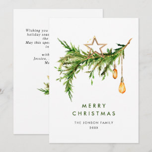 Elegant Bohemian Christmas Composition Holiday Card