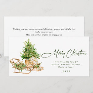 Elegant Bohemian Christmas Tree Composition Holiday Card