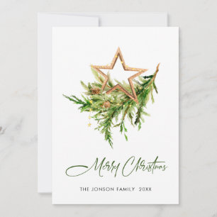 Elegant Bohemian Christmas Tree Composition Holiday Card