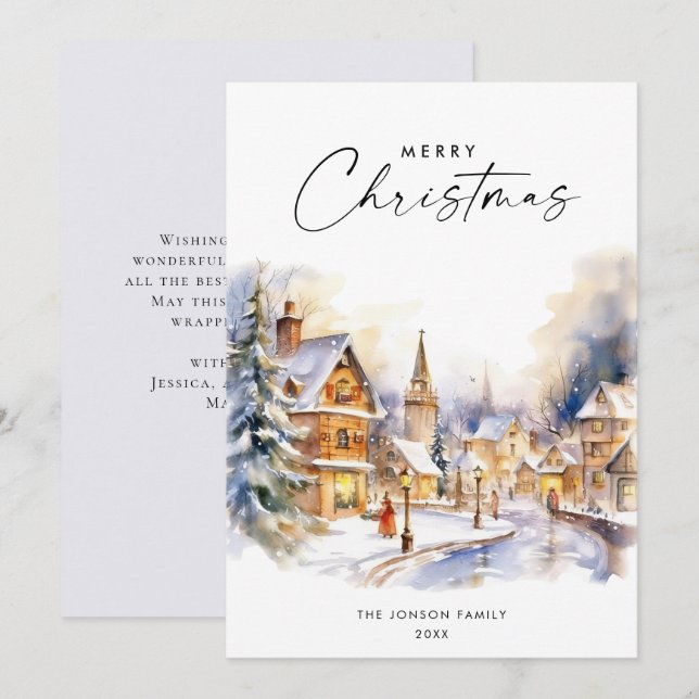 Elegant Bohemian Christmas Tree Composition Holiday Card (Front/Back)