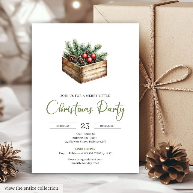 Elegant Bohemian Earthy Botanical Christmas Invite (Elegant Bohemian Earthy Botanical Christmas Invitation)