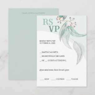 Elegant Bohemian Eucalyptus Watercolor Technique RSVP Card
