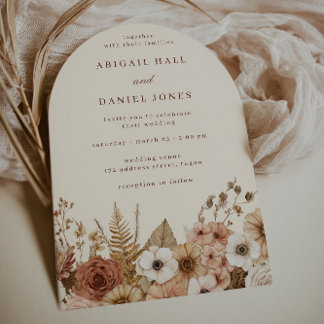 Elegant Bohemian Floral All Seasons Wedding Invitation
