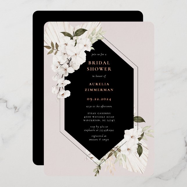Elegant Bohemian Floral Bridal Shower (Front/Back)