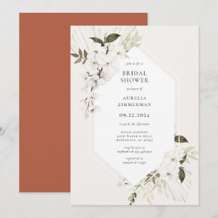 Elegant Bohemian Floral Bridal Shower Invitation