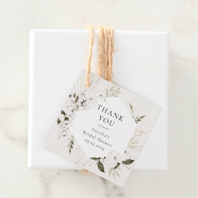 Elegant Bohemian Floral Favour Tags (In Situ)