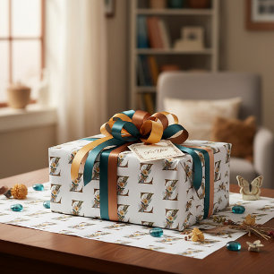 Elegant bohemian floral letter Y Wrapping Paper