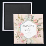 elegant bohemian floral monogram magnet<br><div class="desc">Our "bohemian floral" collection features beautiful blush and light teal floral with ample dry foliage on pastel backgrounds of your choice. Paired with a combination of elegant script for all your personal information we are positive that you are going to love to mix and match different items from this collection....</div>