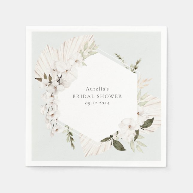 Elegant Bohemian Floral Napkin (Front)