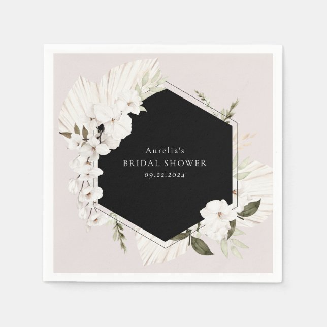 Elegant Bohemian Floral Napkins (Front)