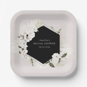 Elegant Bohemian Floral Paper Plates